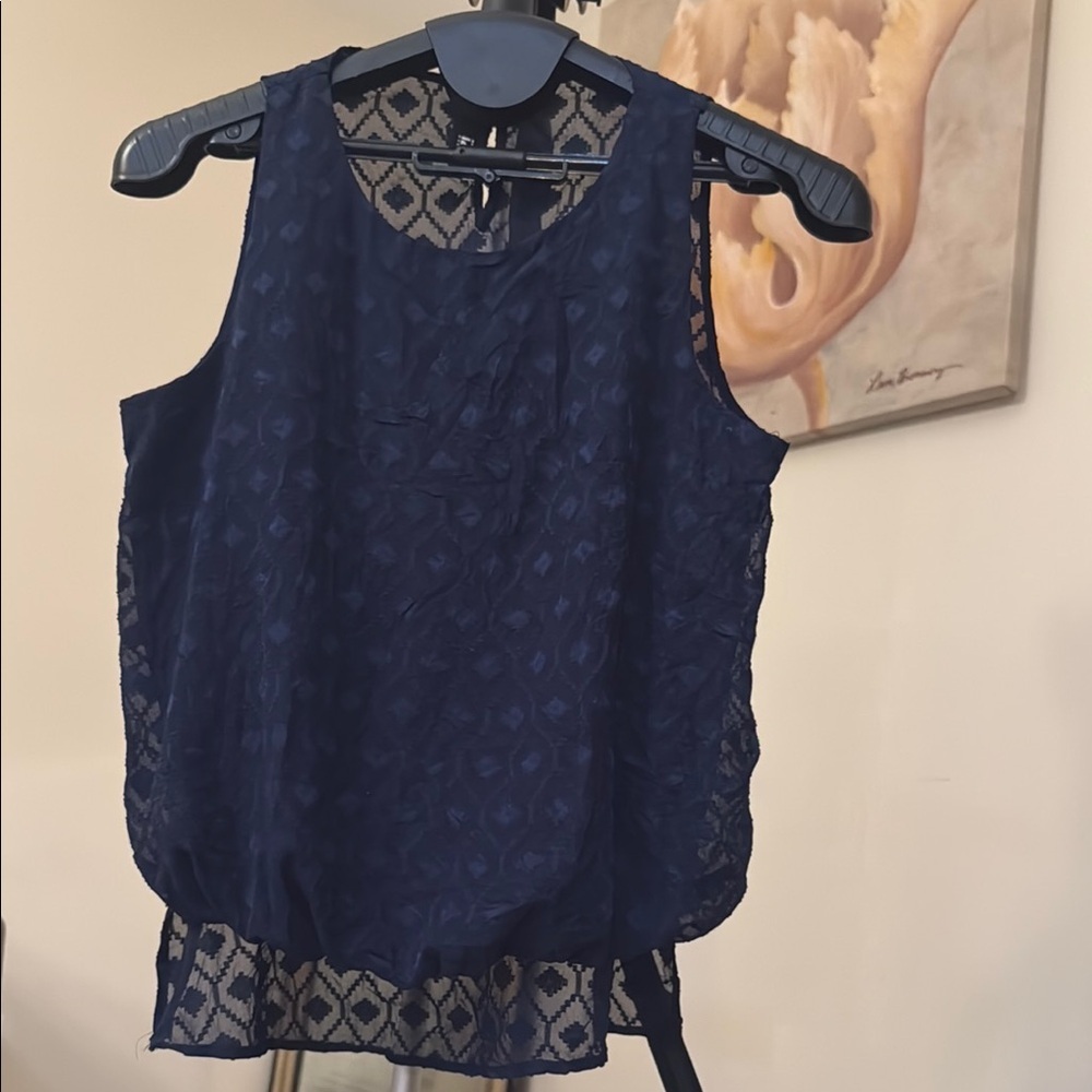 Iz Byer Blue Relaxed Boxy Tank Top